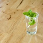 Menta appassita in un vaso, evidenziando un errore di innaffiatura comune.