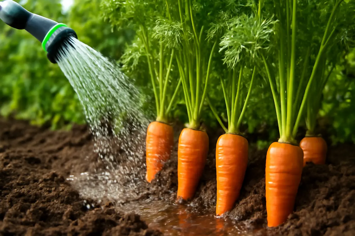 Irrigazione delle carote in fase di crescita: la quantità d’acqua che previene difetti e ristagni